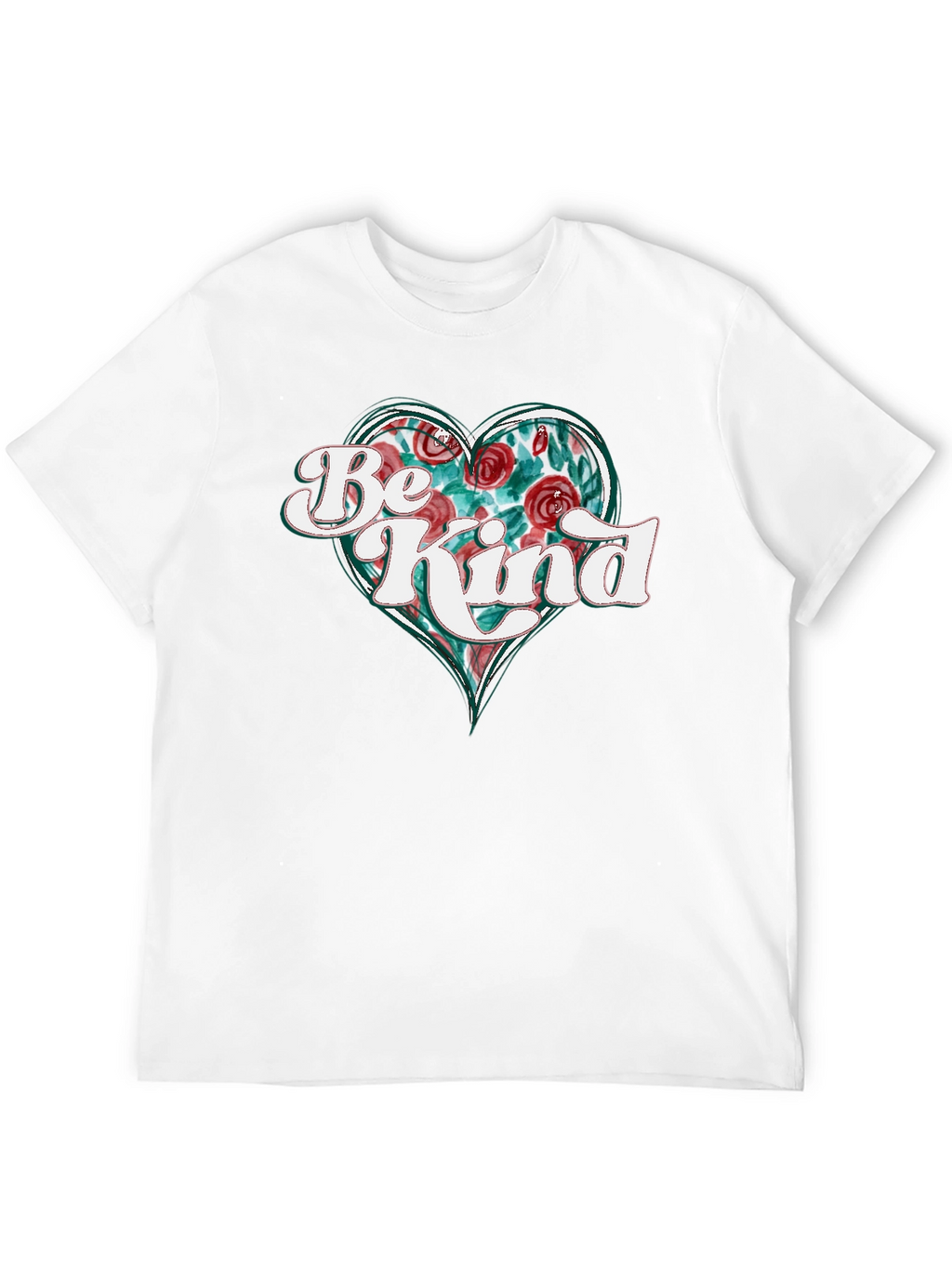 Be Kind Floral Heart Graphic T-Shirt