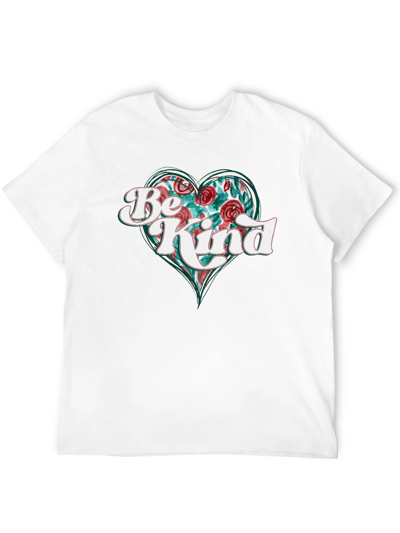 Be Kind Floral Heart Graphic T-Shirt