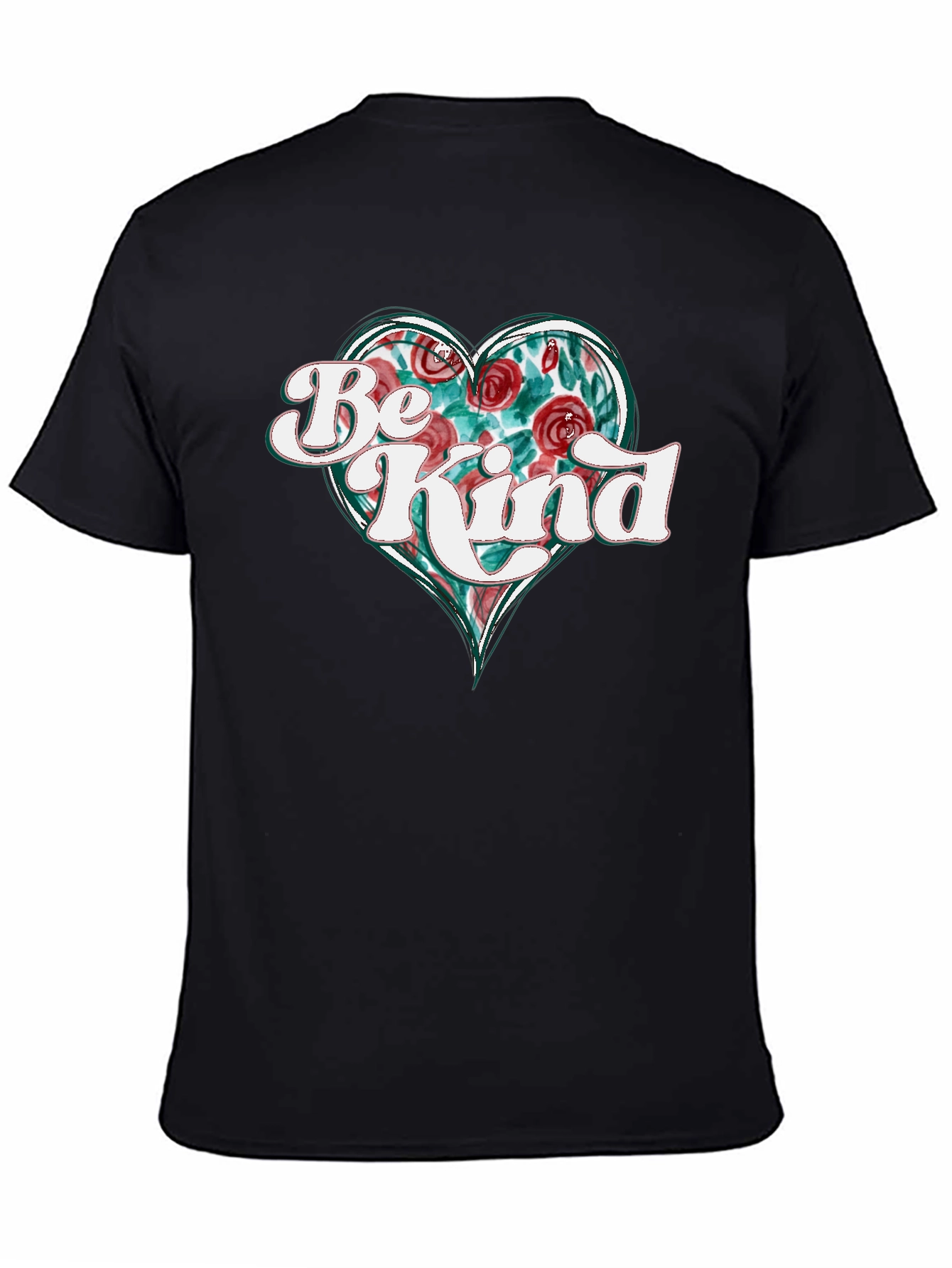 Be Kind Floral Heart Graphic T-Shirt