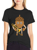 Acorn Trombone Player Graphic T-Shirt