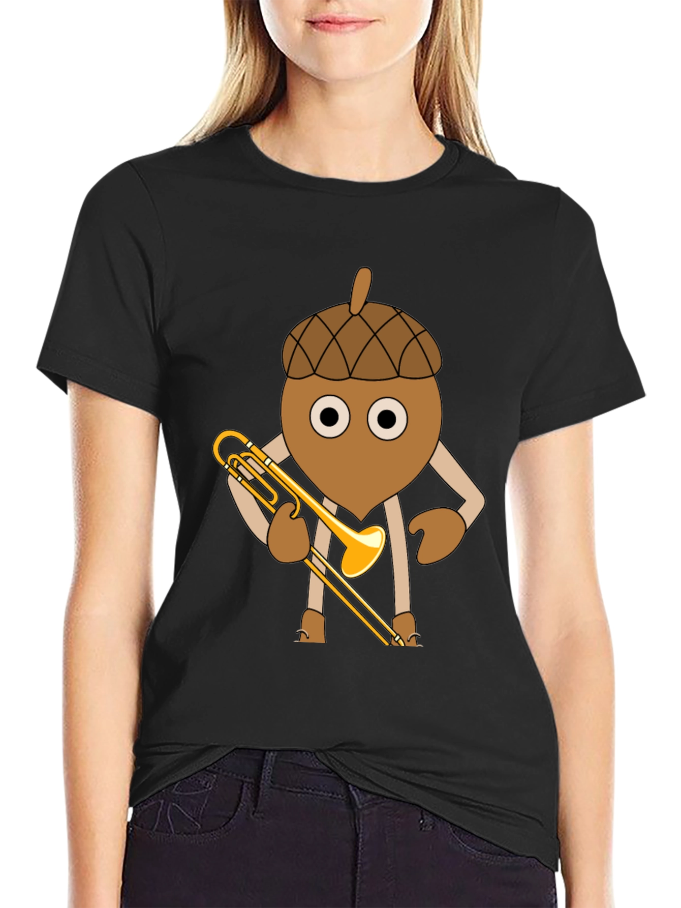 Acorn Trombone Player Graphic T-Shirt
