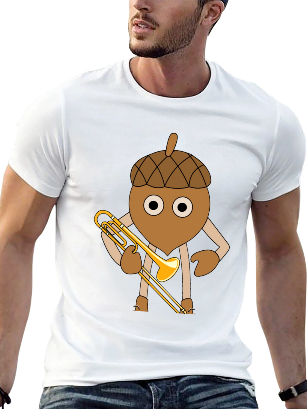 Acorn Trombone Player Graphic T-Shirt