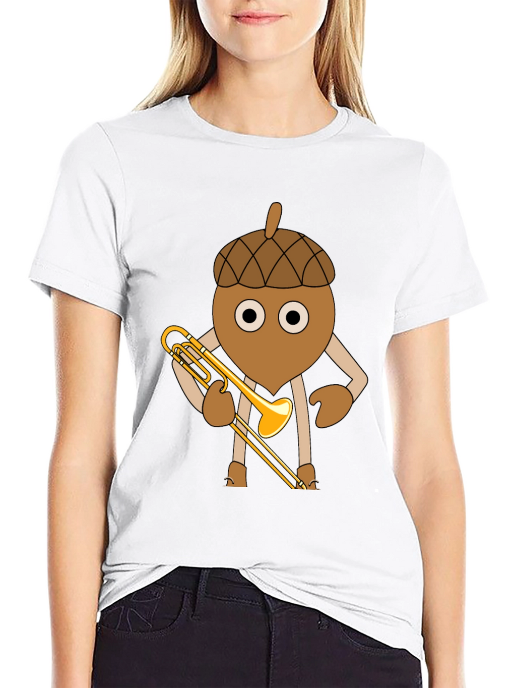 Acorn Trombone Player Graphic T-Shirt