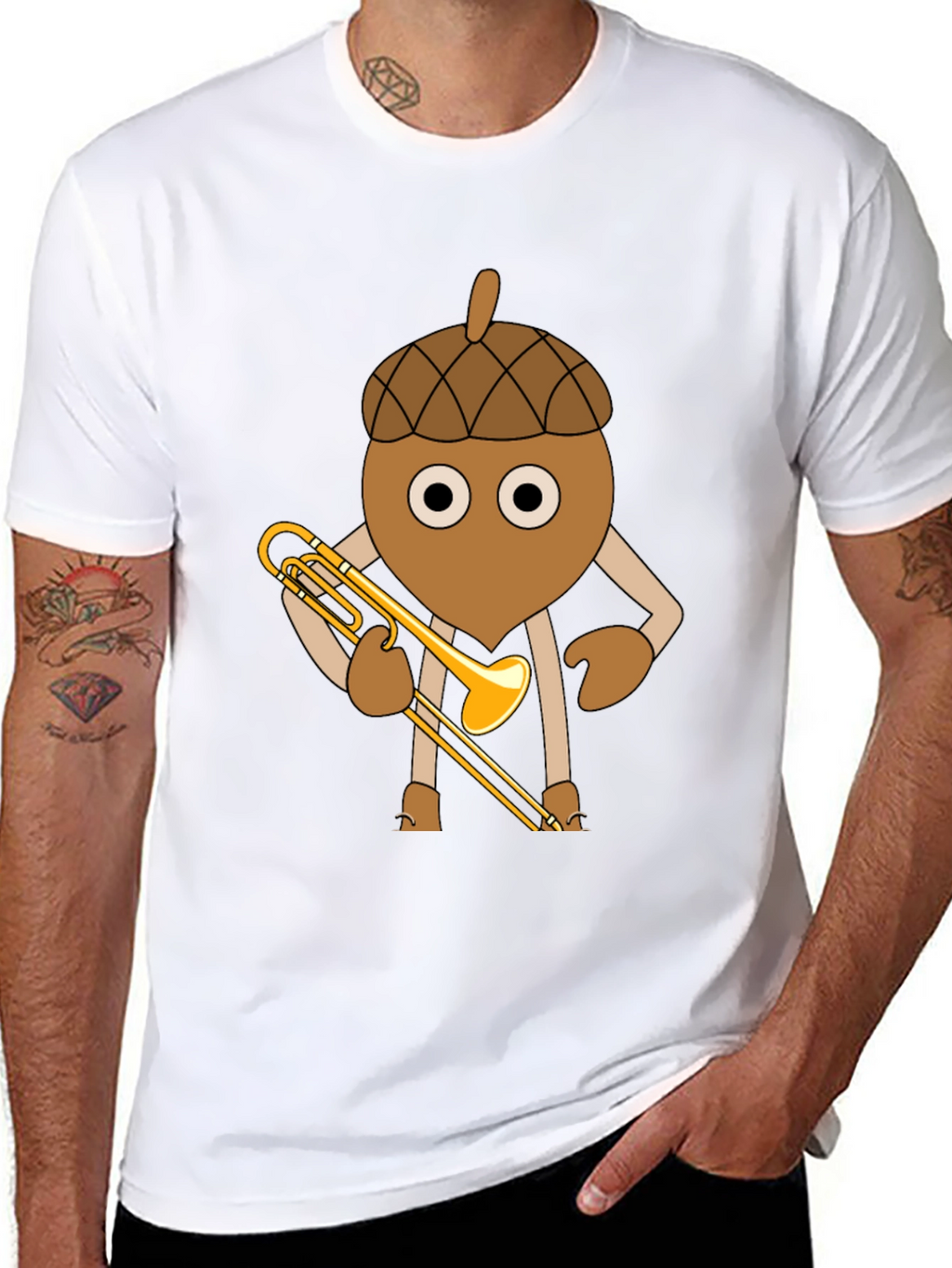 Acorn Trombone Player Graphic T-Shirt