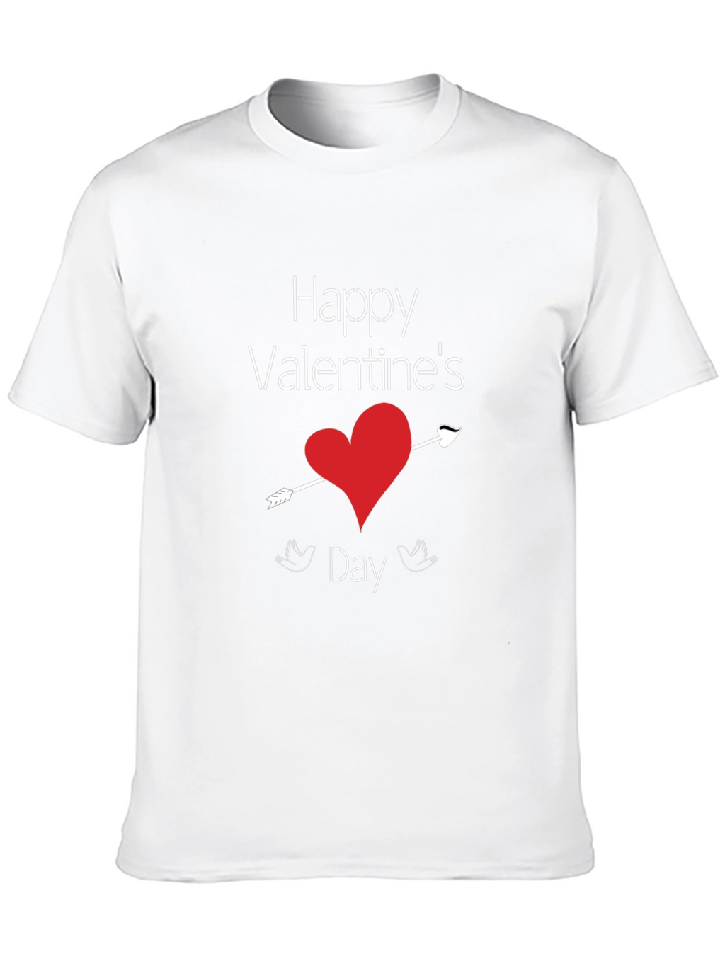 Valentines Day Heart Arrow Black T-Shirt