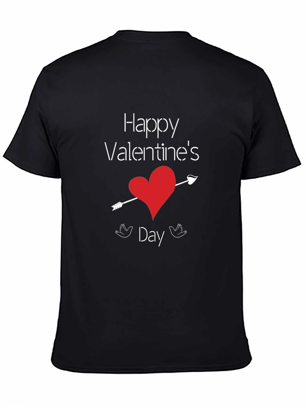 Valentines Day Heart Arrow Black T-Shirt