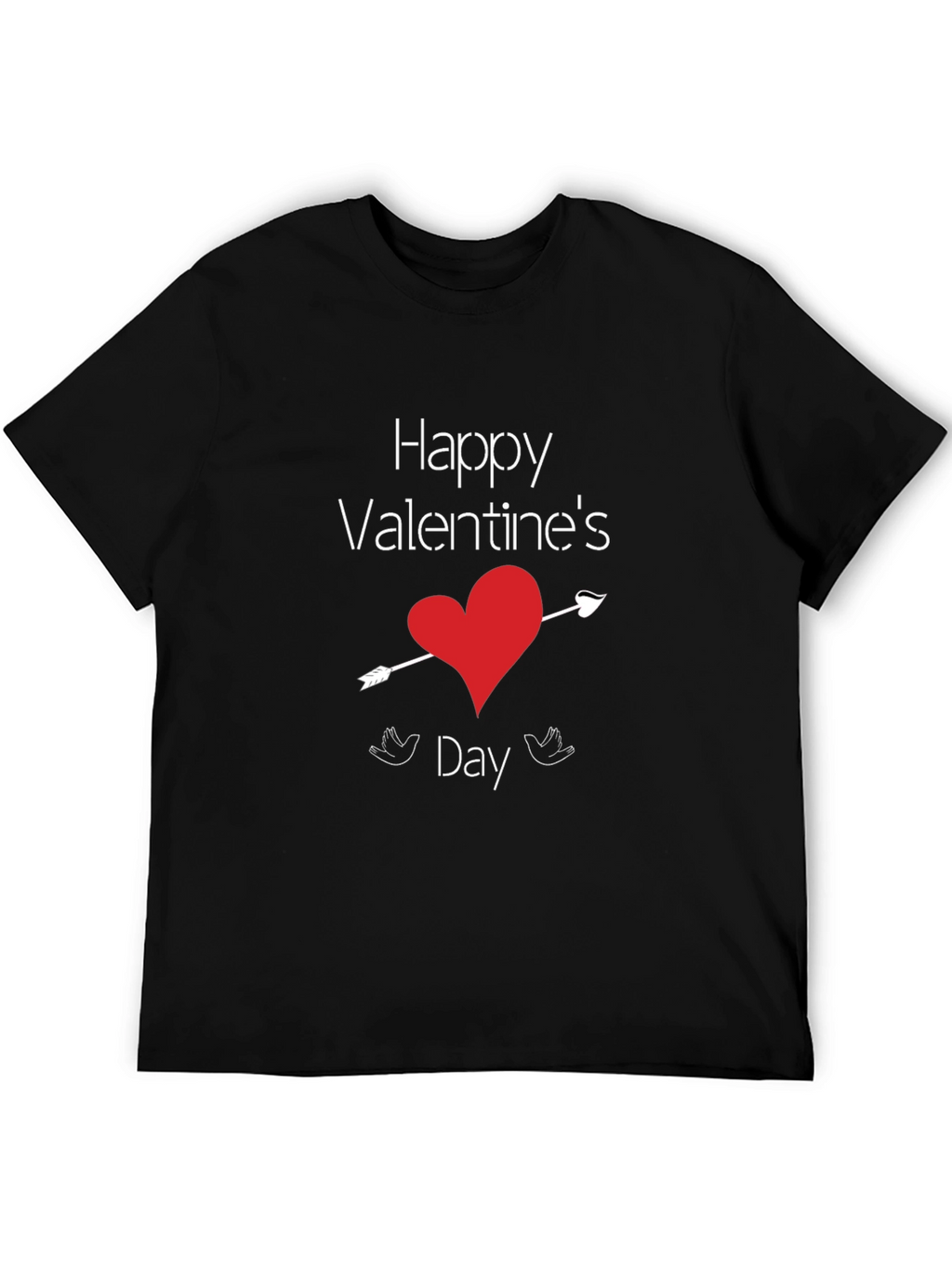 Valentines Day Heart Arrow Black T-Shirt