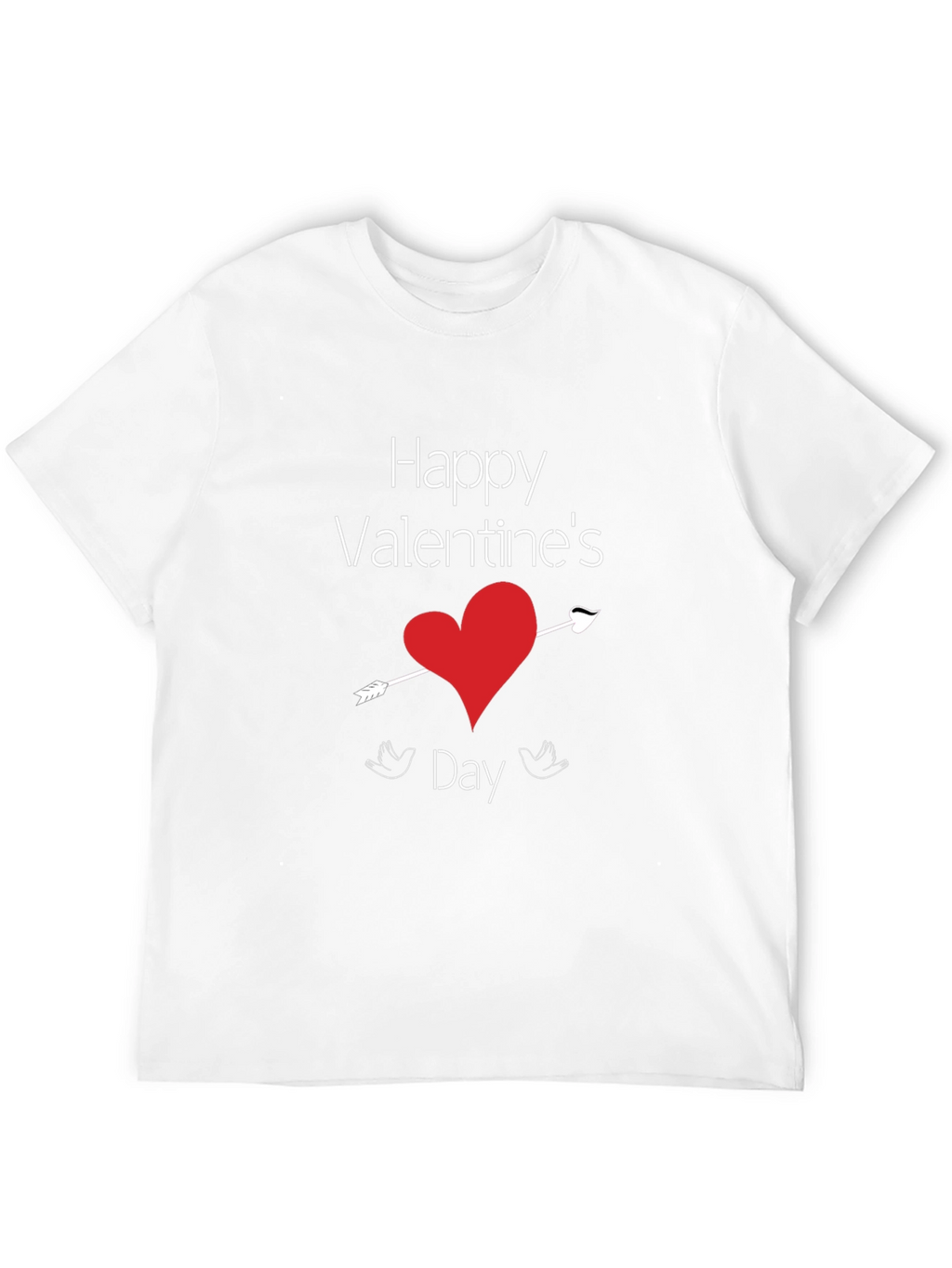 Valentines Day Heart Arrow Black T-Shirt