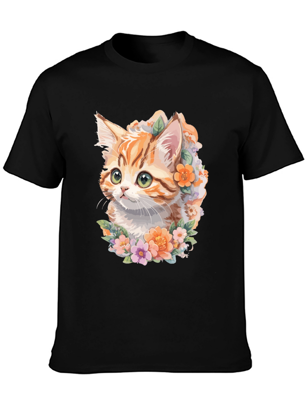 Floral Kitten T-Shirt - Unique Cat Lover Gift