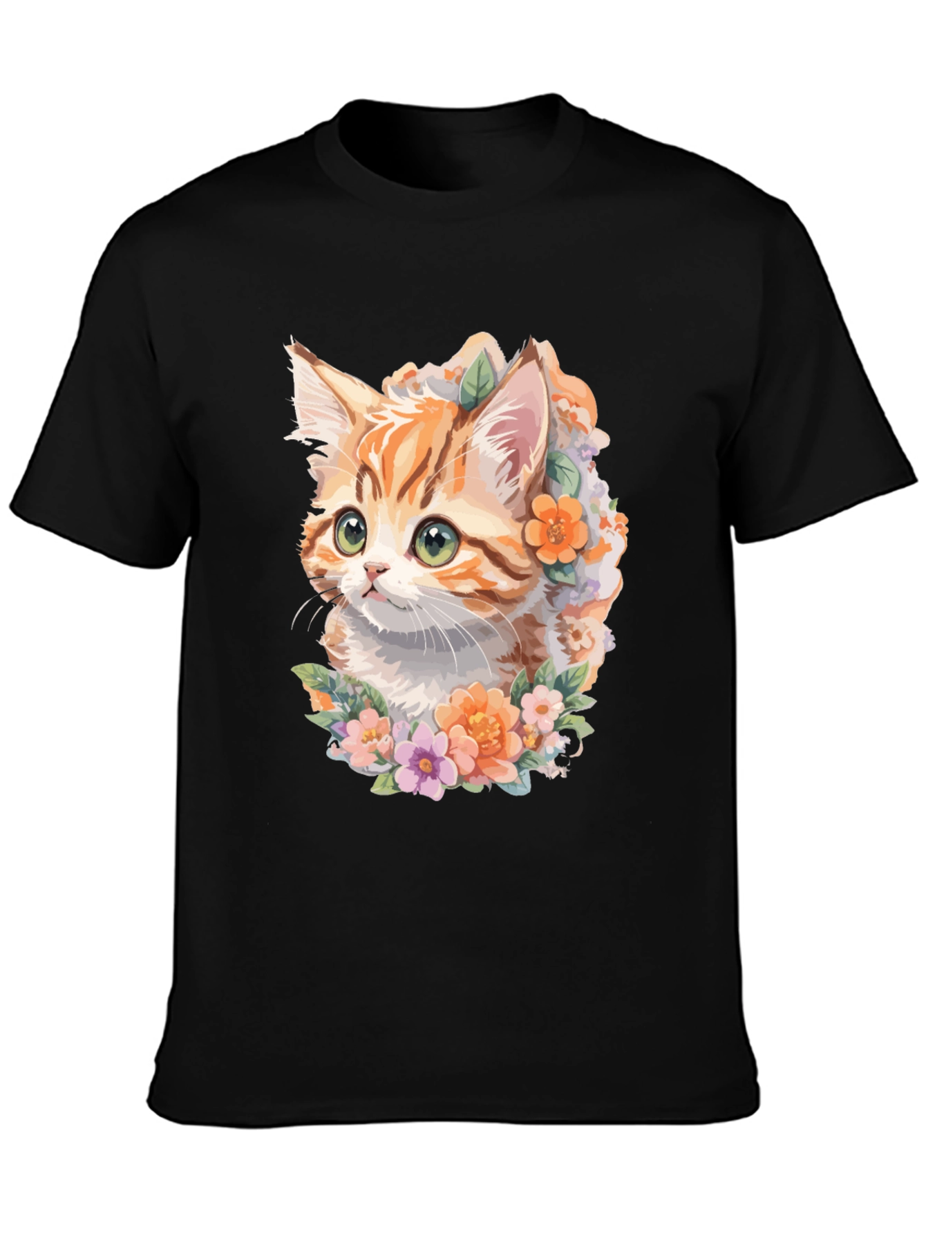 Floral Kitten T-Shirt - Unique Cat Lover Gift