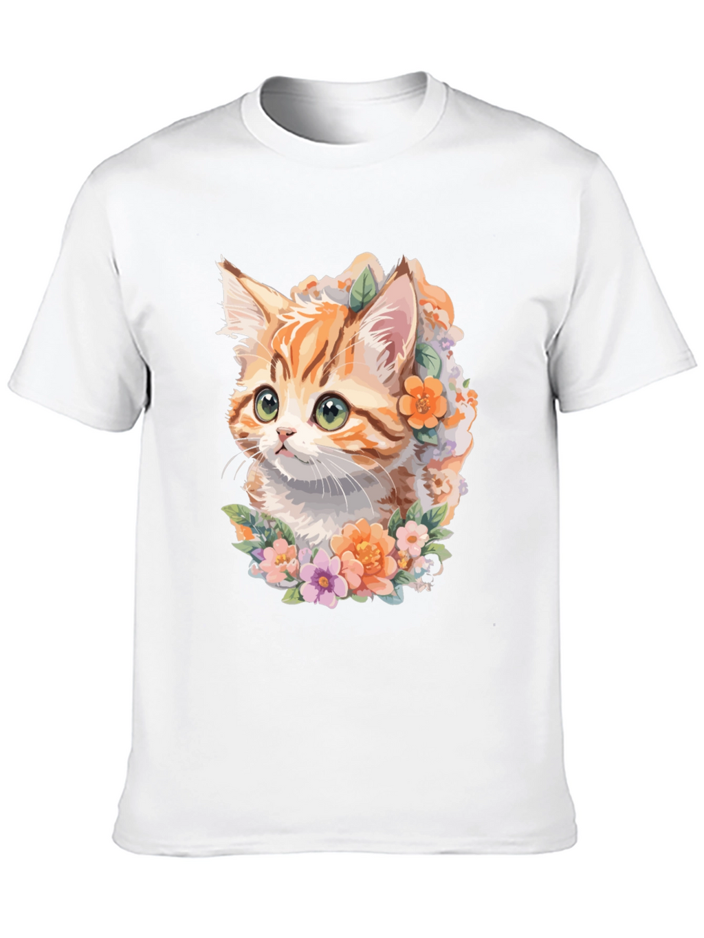 Floral Kitten T-Shirt - Unique Cat Lover Gift