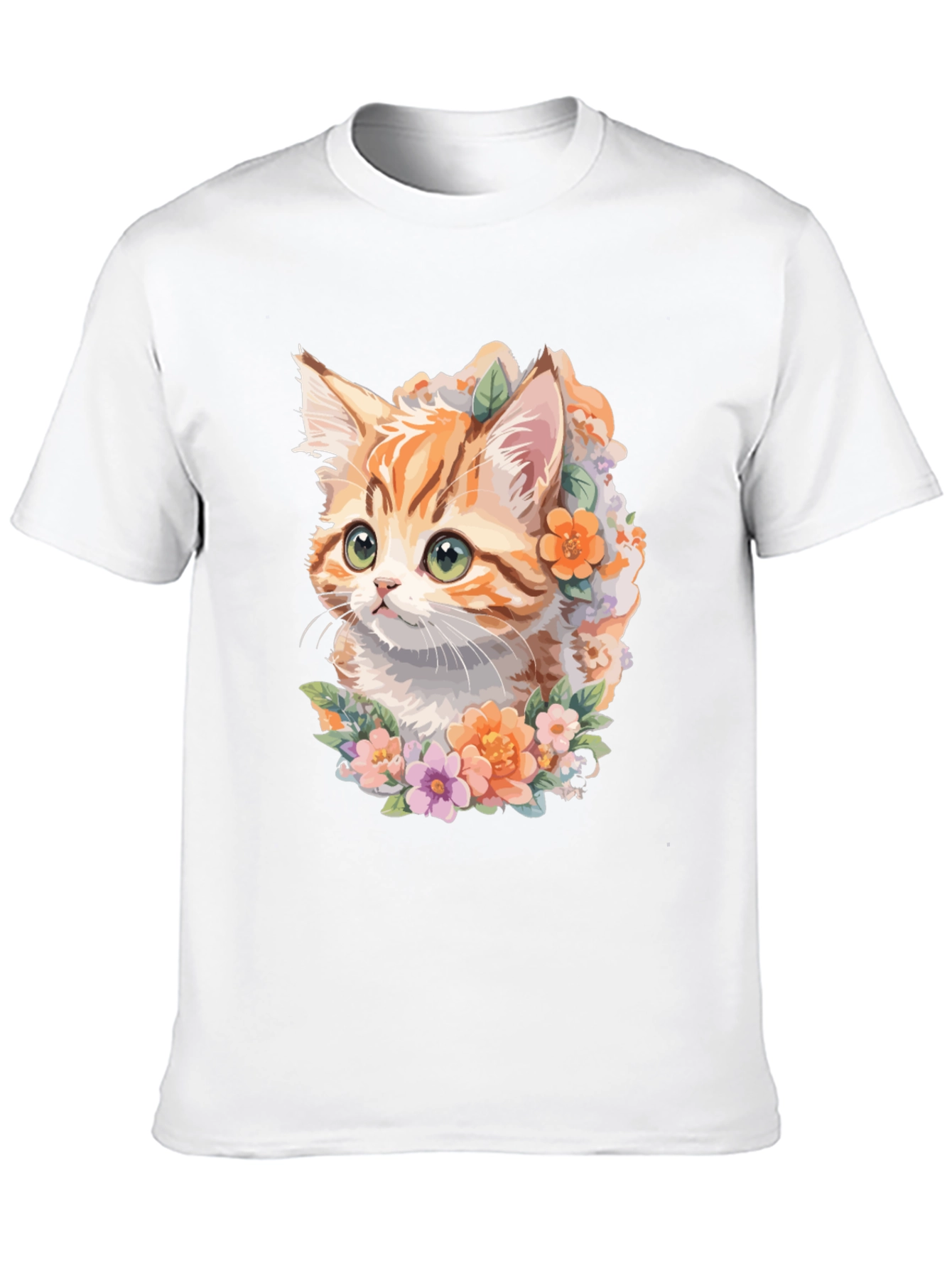 Floral Kitten T-Shirt - Unique Cat Lover Gift