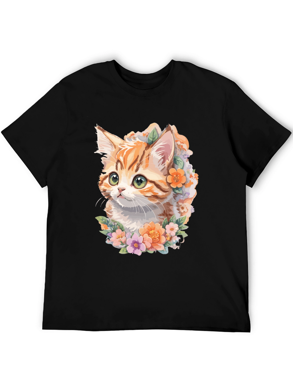 Floral Kitten T-Shirt - Unique Cat Lover Gift