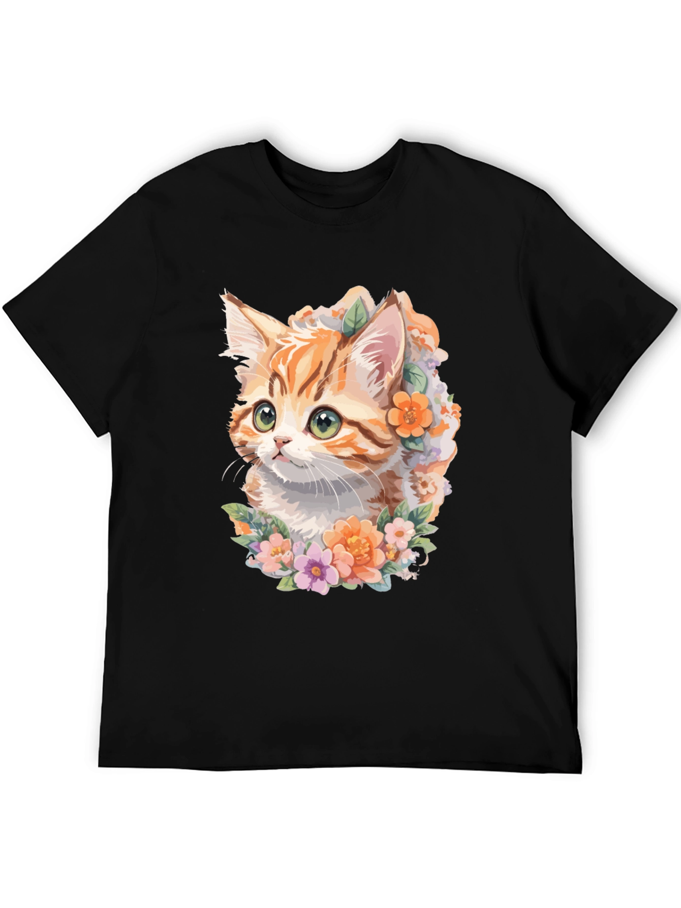 Floral Kitten T-Shirt - Unique Cat Lover Gift