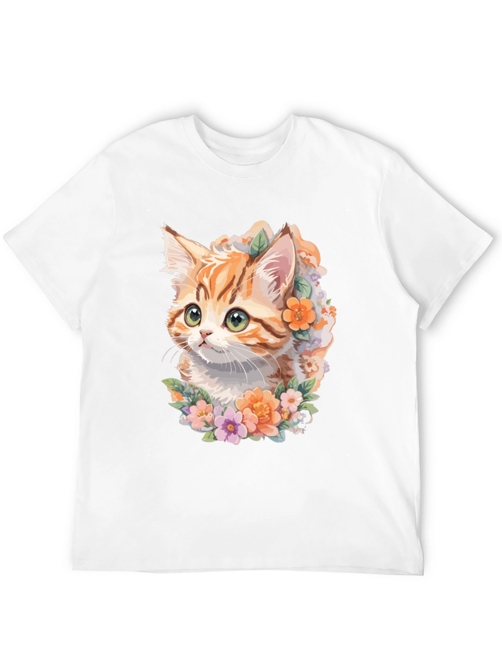 Floral Kitten T-Shirt - Unique Cat Lover Gift