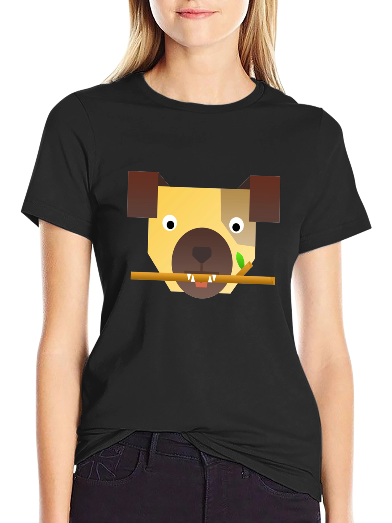 Geometric Dog T-Shirt - Modern Canine Style