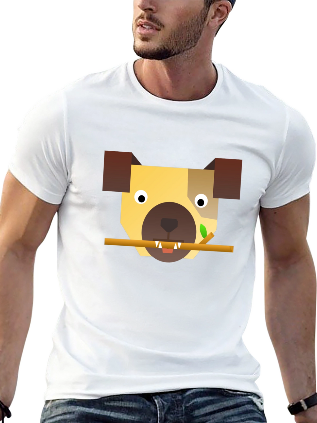 Geometric Dog T-Shirt - Modern Canine Style