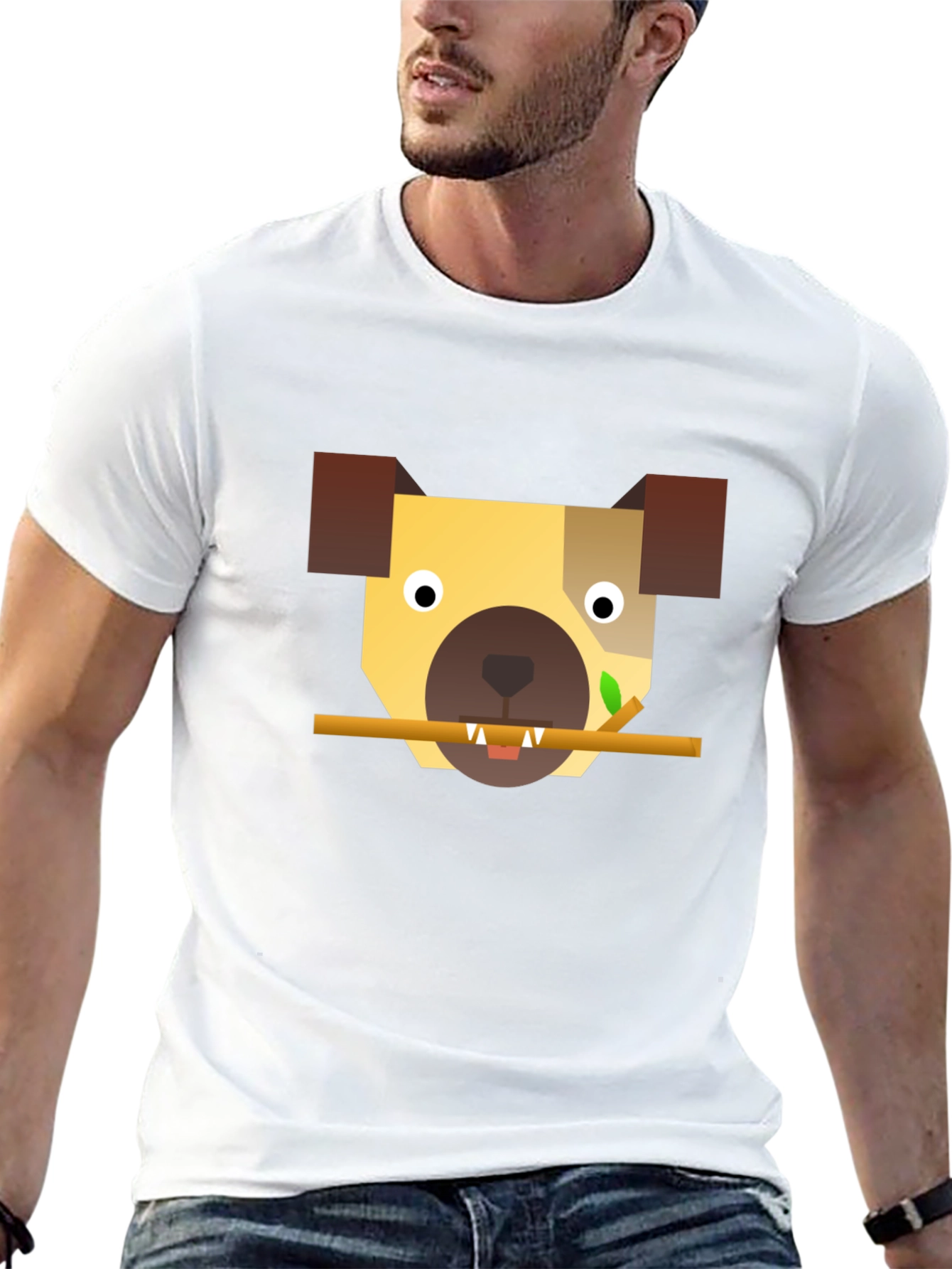 Geometric Dog T-Shirt - Modern Canine Style