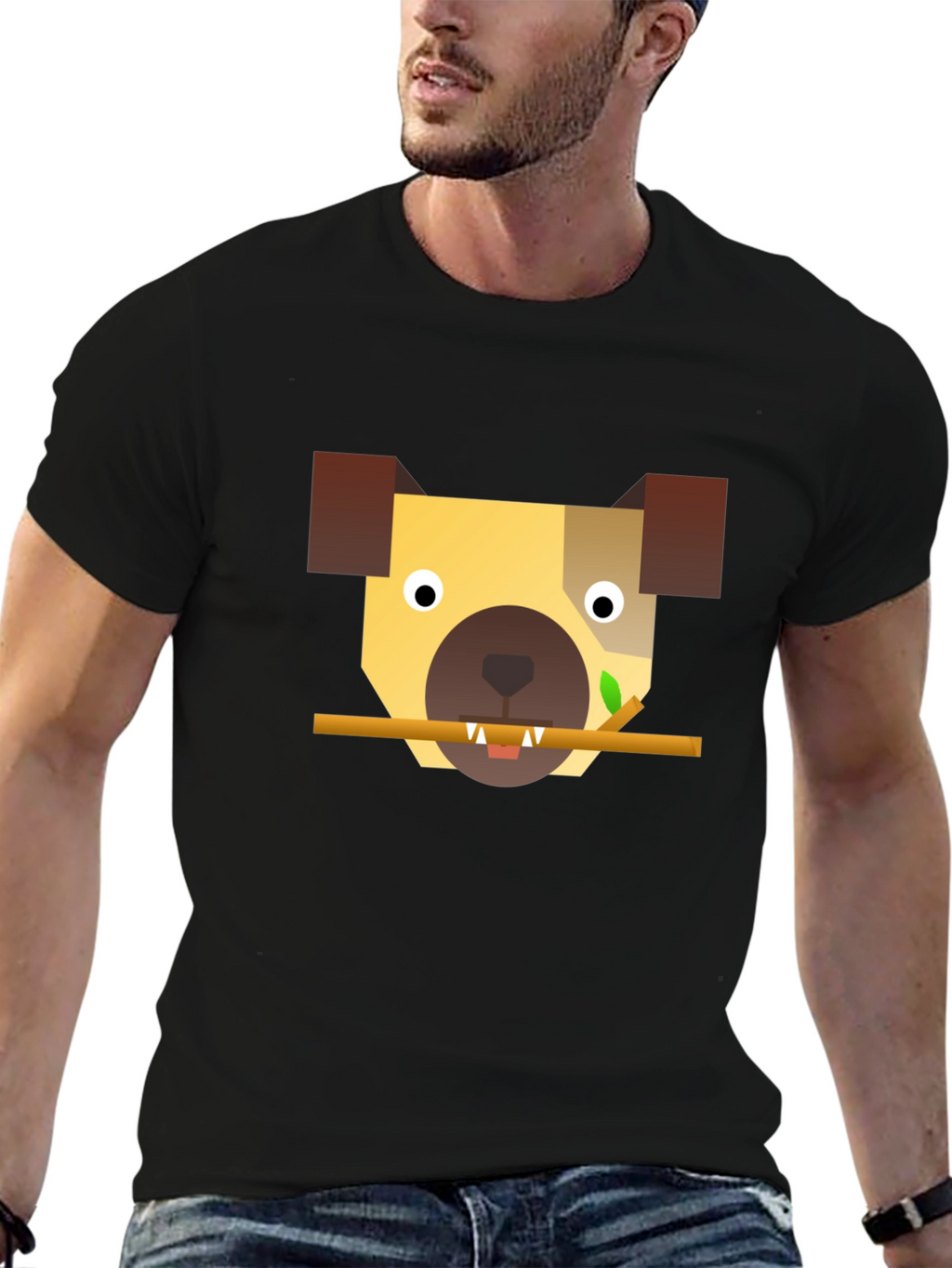 Geometric Dog T-Shirt - Modern Canine Style