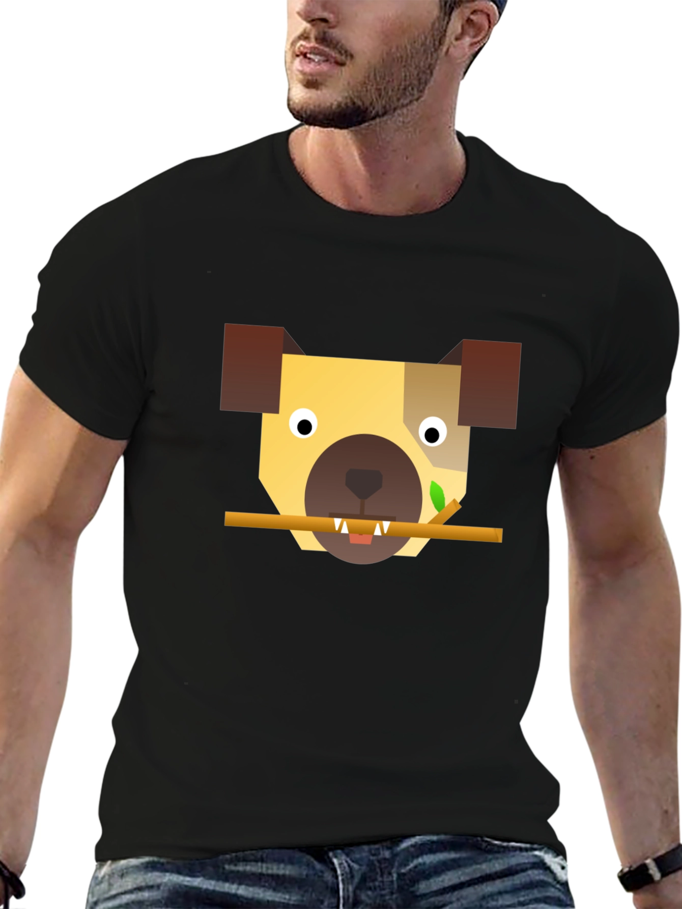 Geometric Dog T-Shirt - Modern Canine Style