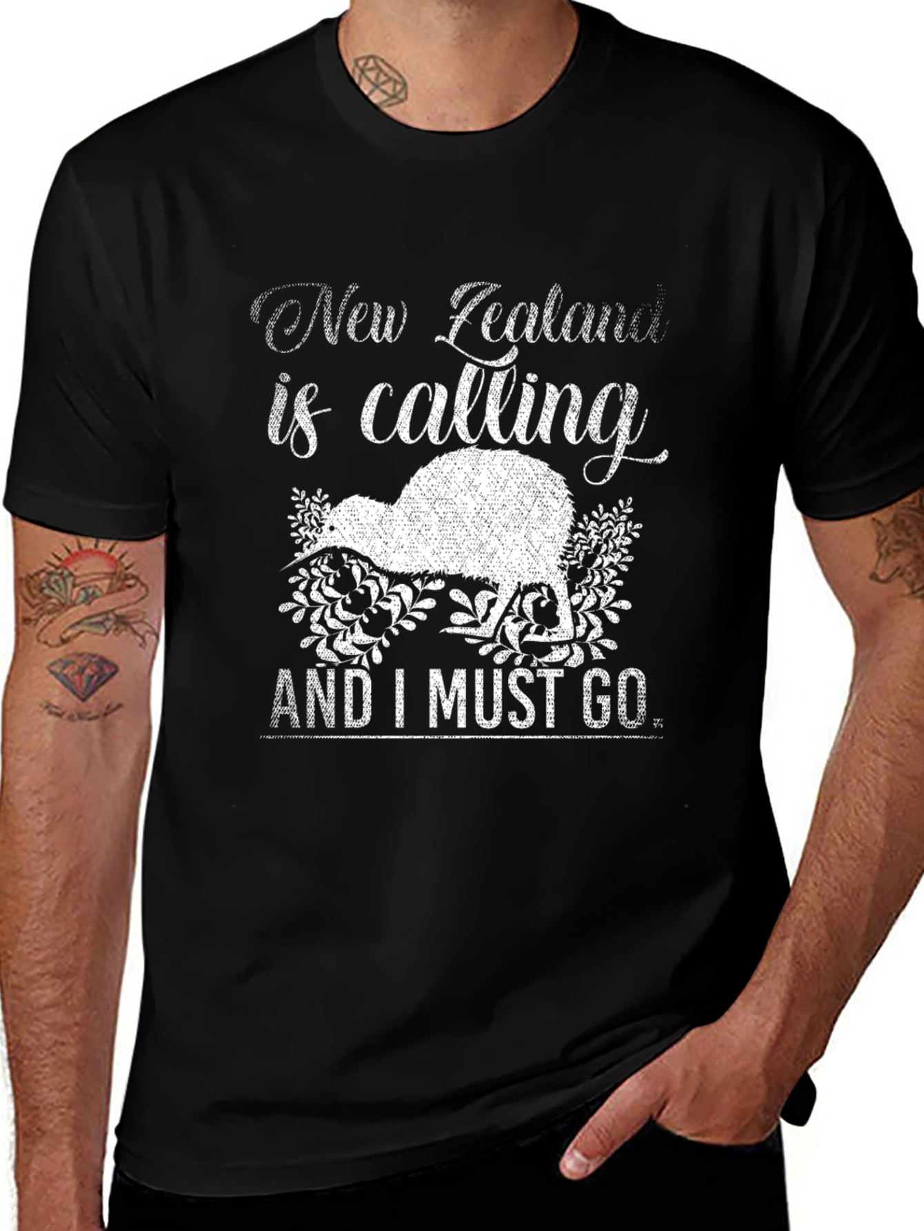 New Zealand Calling Graphic Tee - Kiwi Bird Design