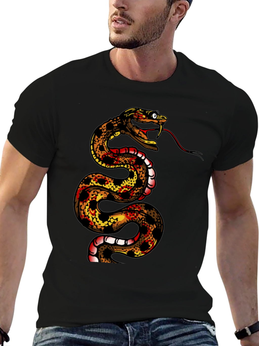 Snake Graphic Tee - Mens Black T-Shirt