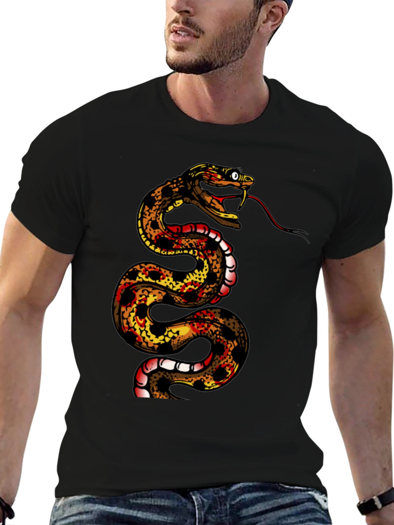 Snake Graphic Tee - Mens Black T-Shirt