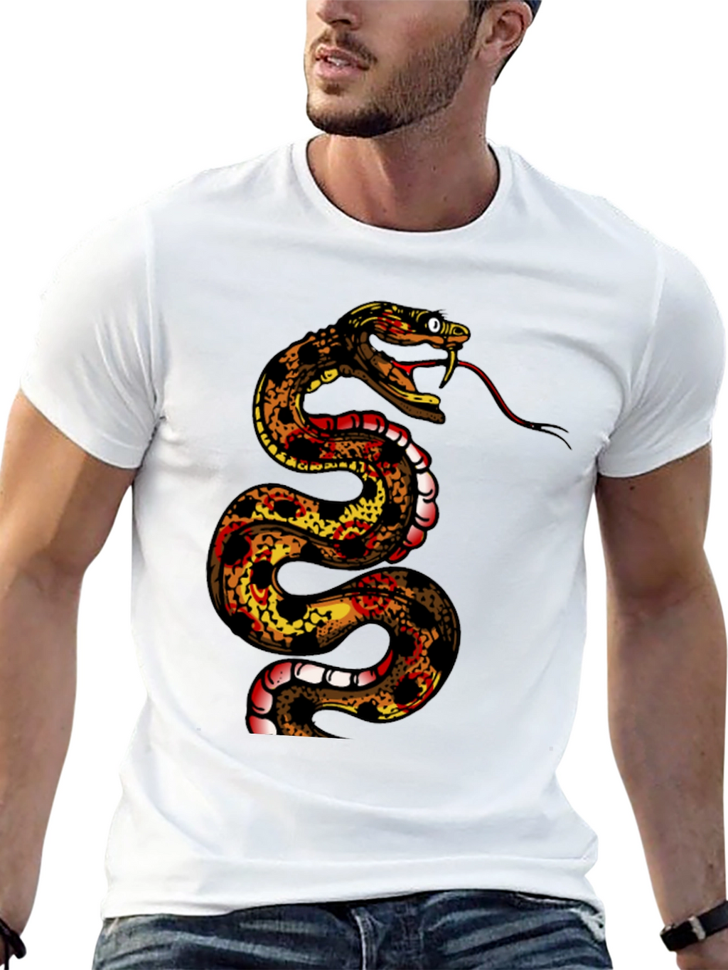 Snake Graphic Tee - Mens Black T-Shirt