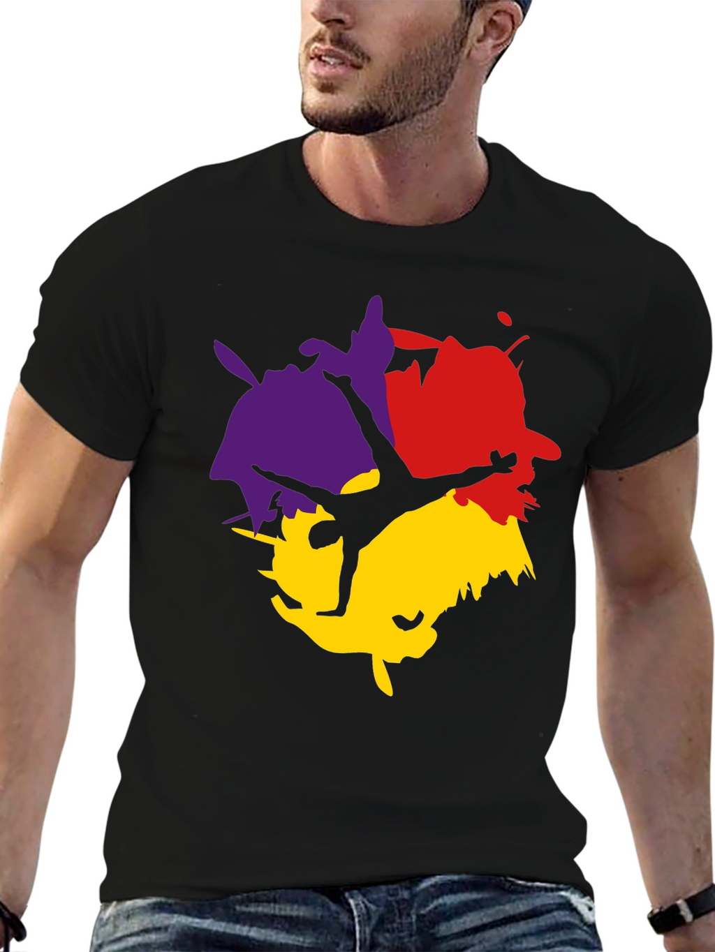 Abstract Splash T-Shirt - Black