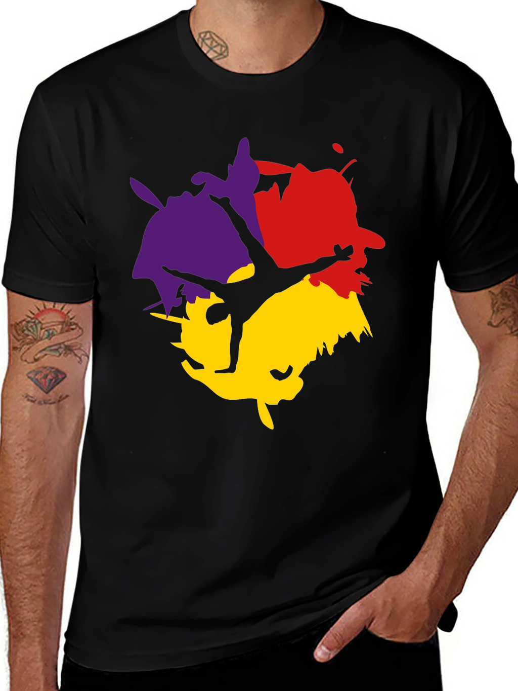 Abstract Splash T-Shirt - Black