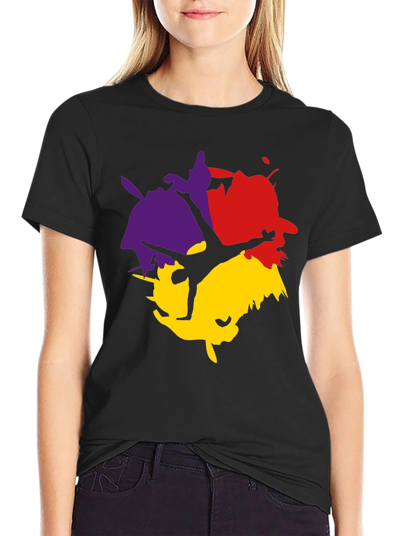 Abstract Splash T-Shirt - Black