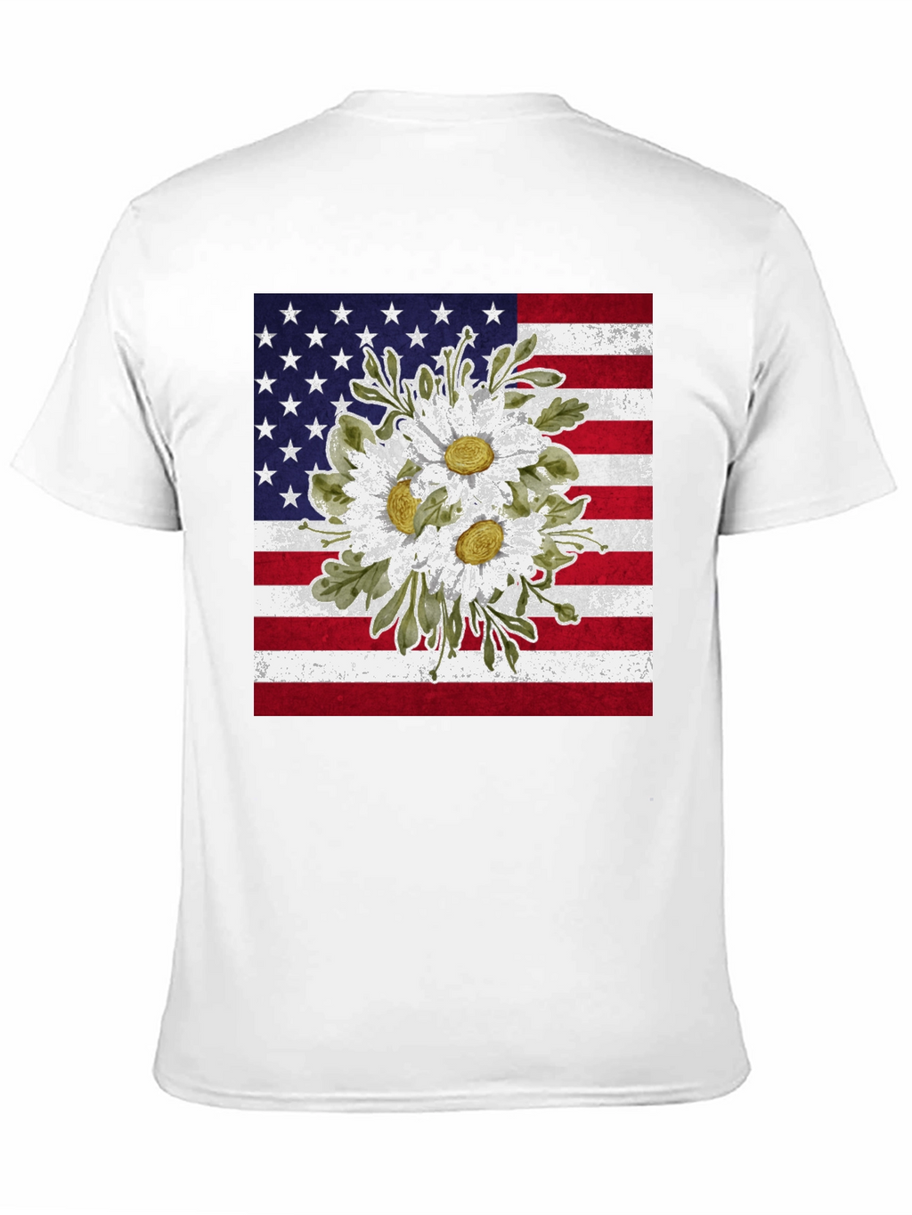 American Flag Floral T-Shirt