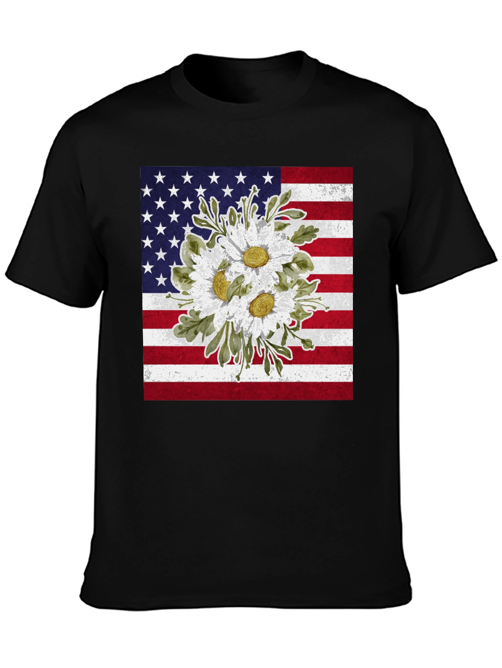 American Flag Floral T-Shirt