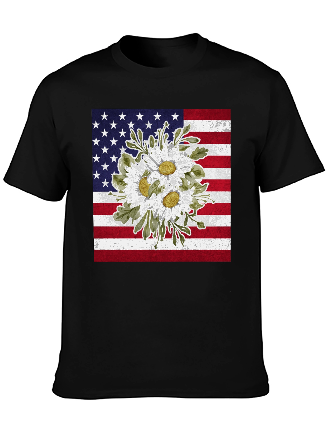 American Flag Floral T-Shirt