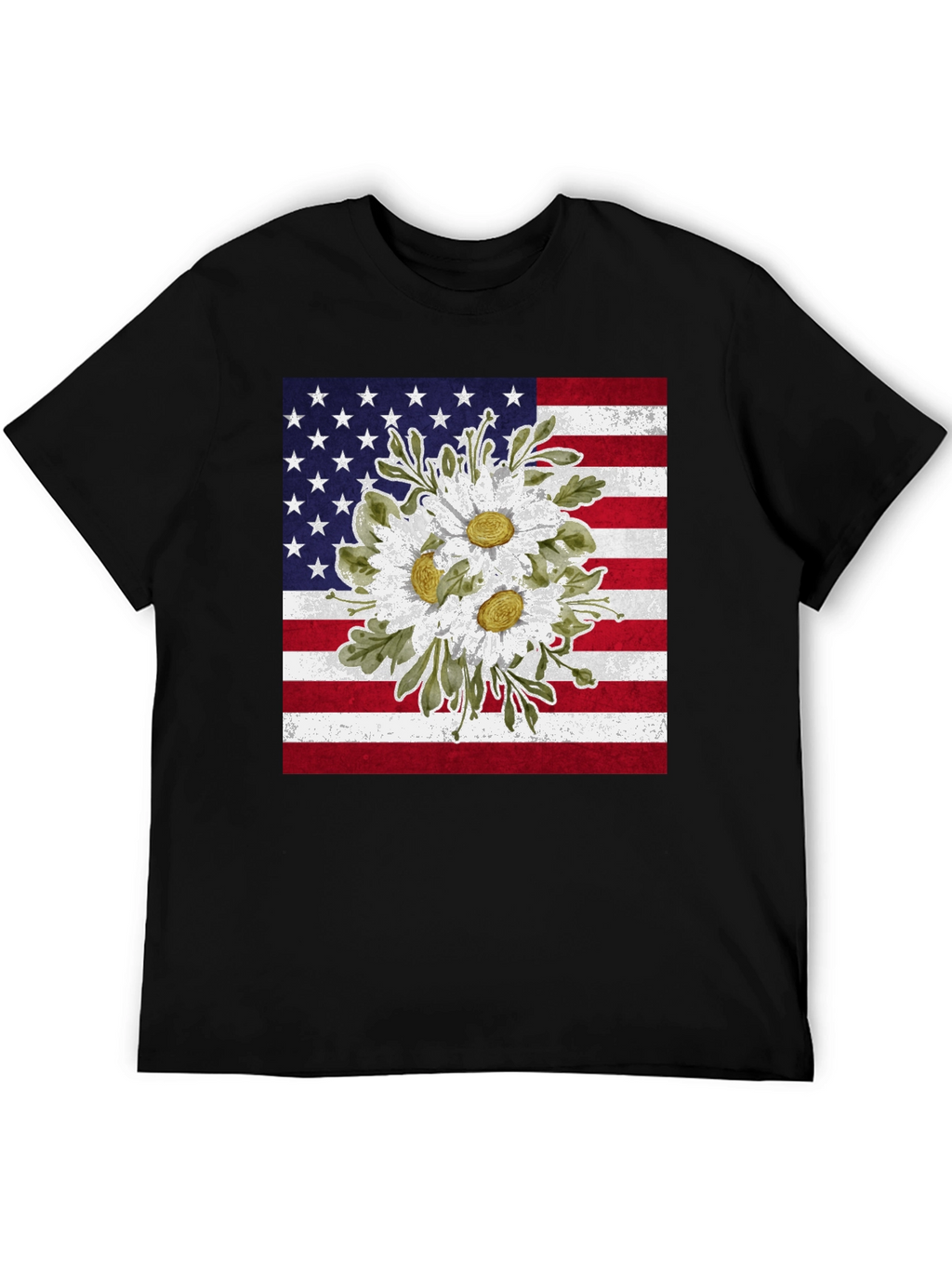 American Flag Floral T-Shirt