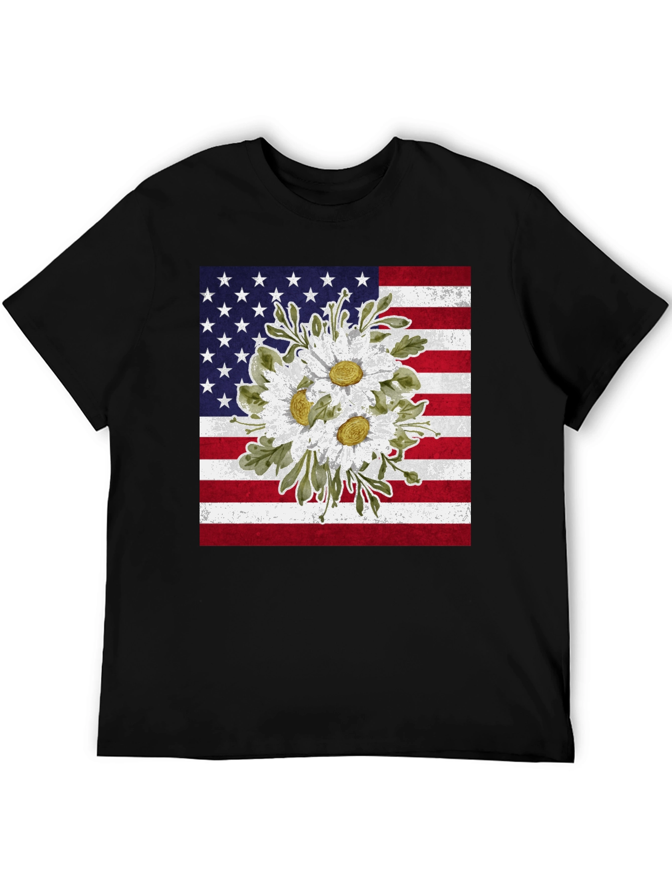 American Flag Floral T-Shirt