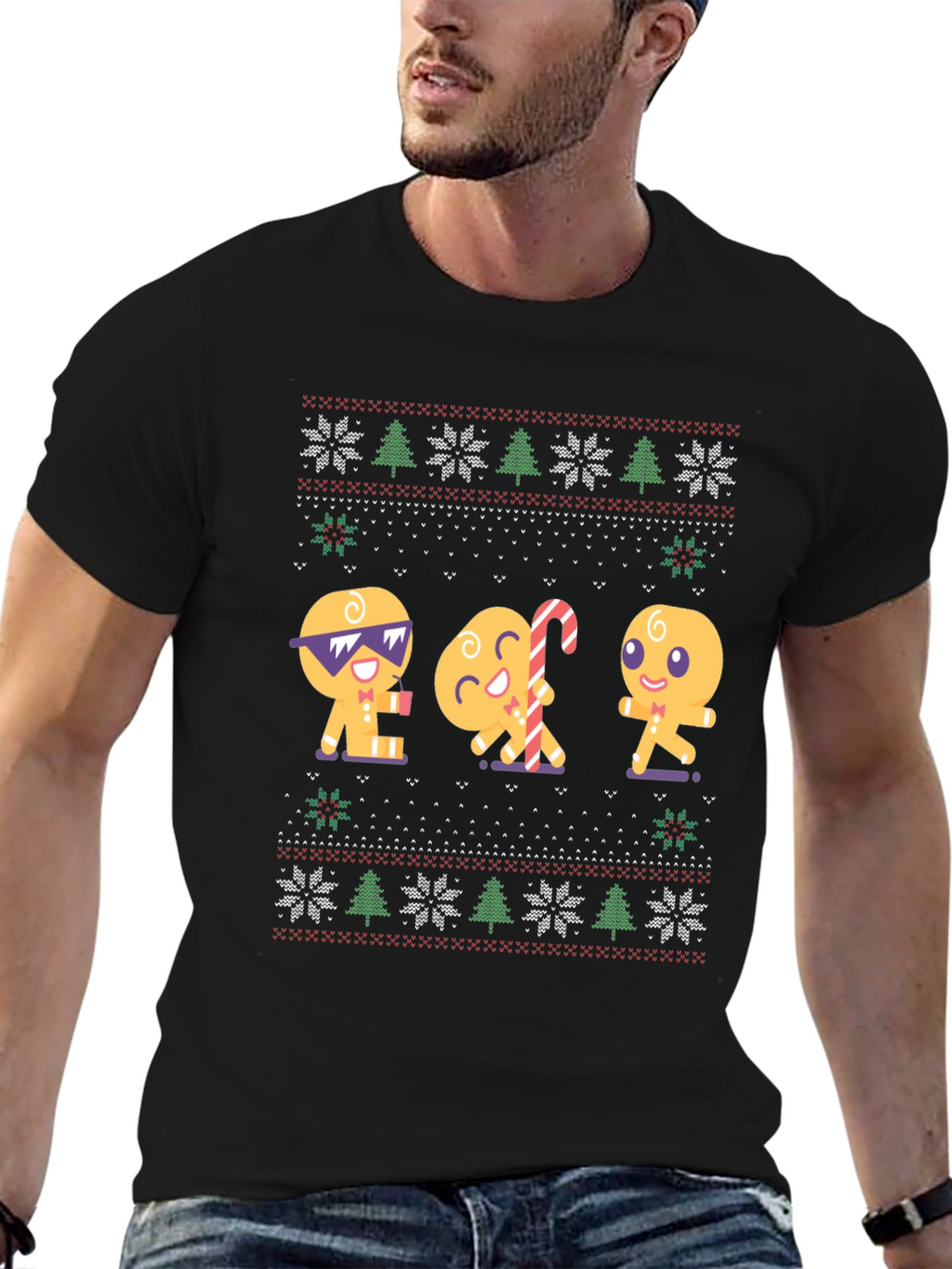 Gingerbread Cookie Ugly Christmas T-Shirt
