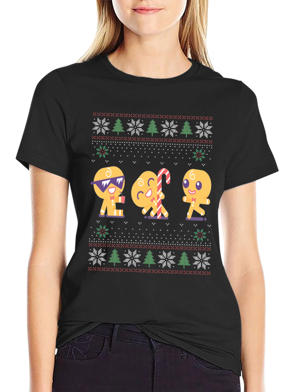 Gingerbread Cookie Ugly Christmas T-Shirt