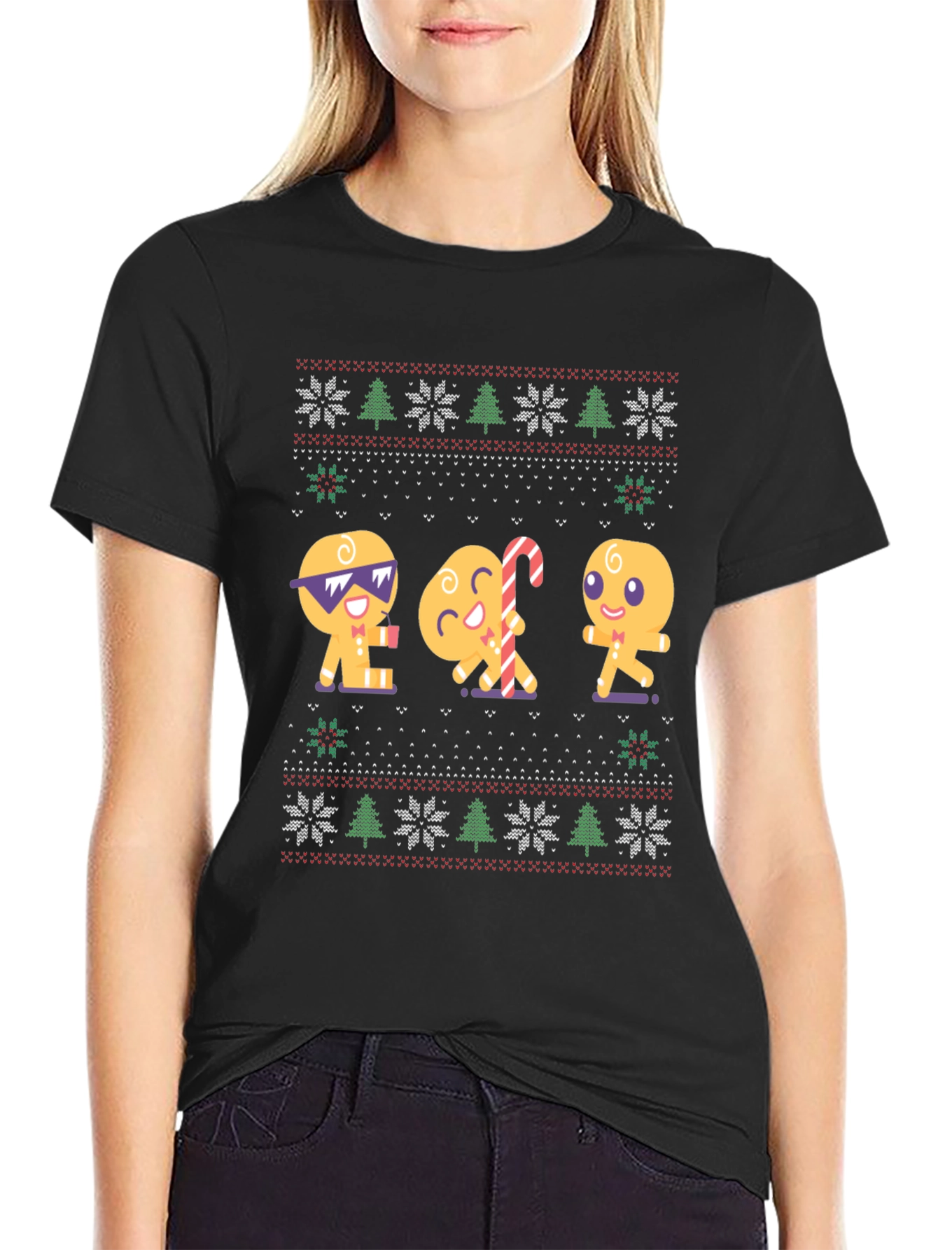 Gingerbread Cookie Ugly Christmas T-Shirt