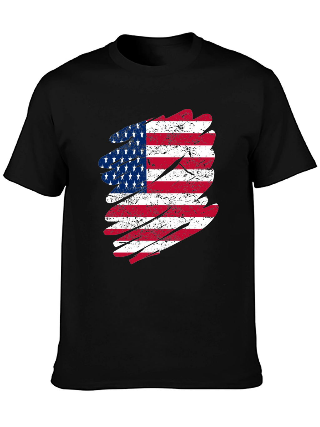 USA Flag Graphic Tee - Patriotic Black T-Shirt