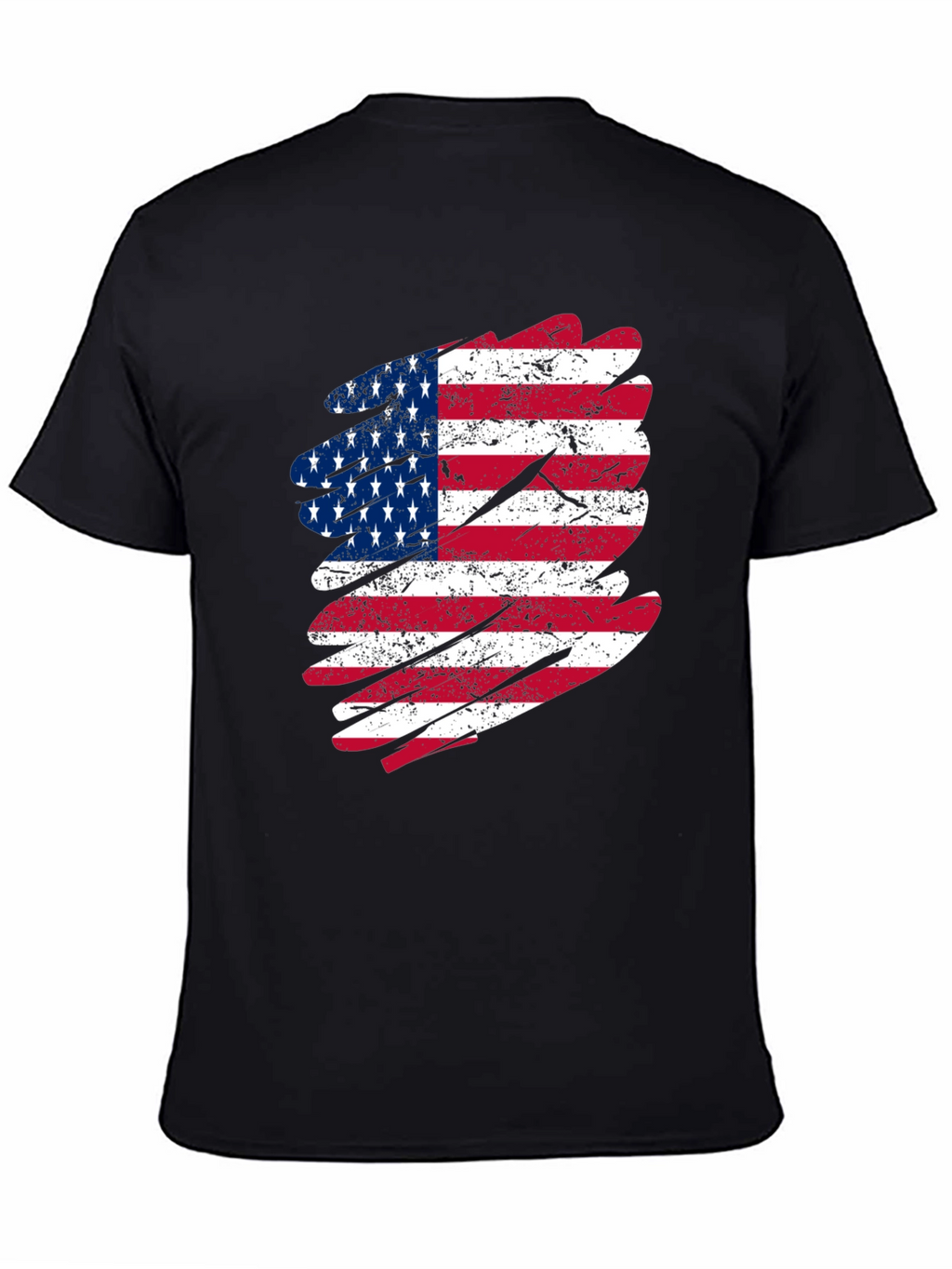 USA Flag Graphic Tee - Patriotic Black T-Shirt