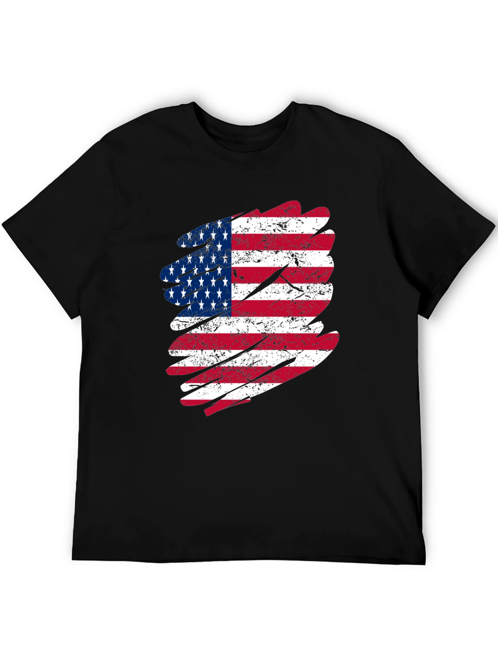 USA Flag Graphic Tee - Patriotic Black T-Shirt