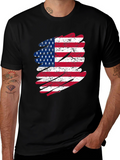 USA Flag Graphic Tee - Patriotic Black T-Shirt