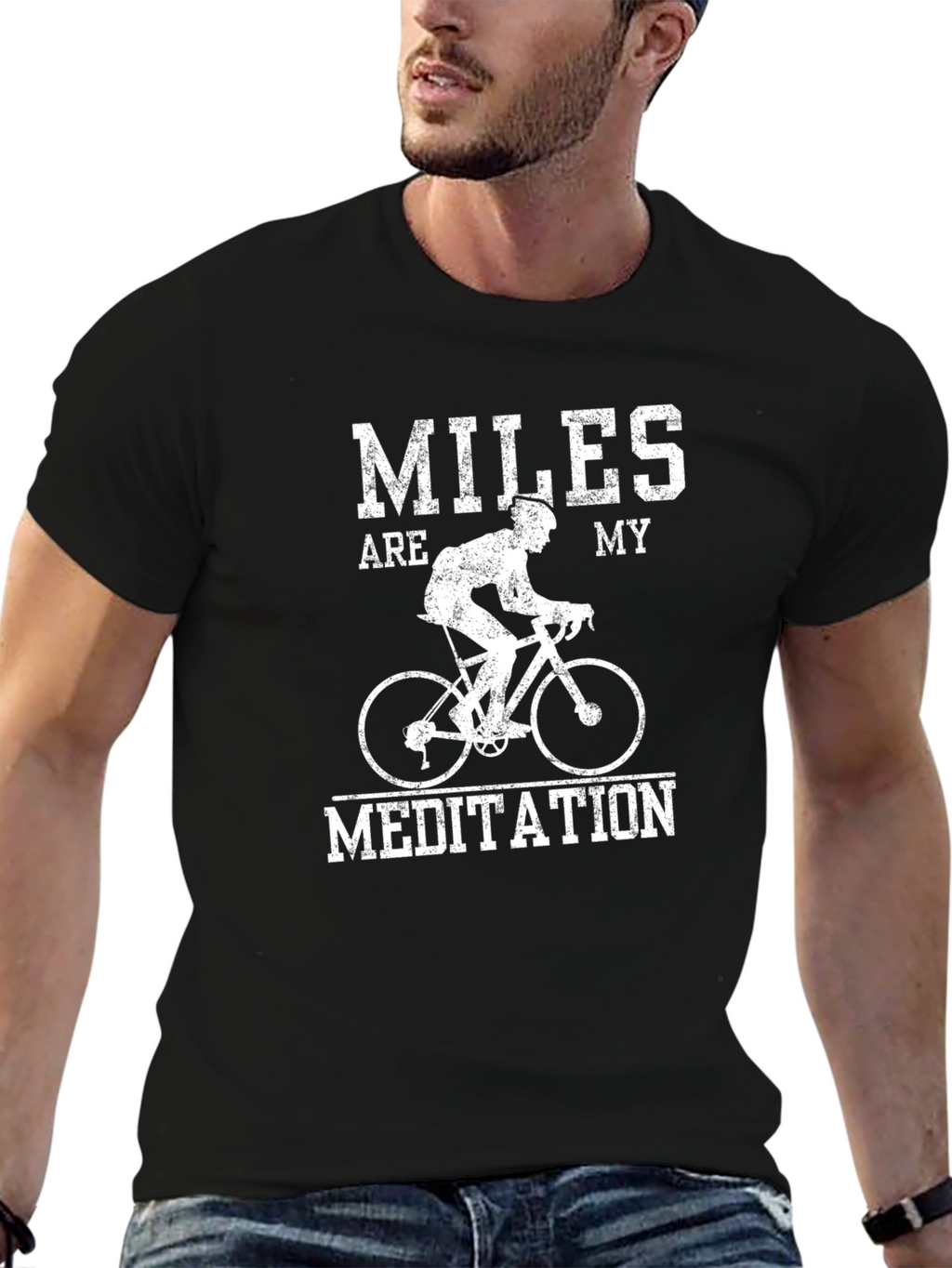Miles are my Meditation Black T-Shirt