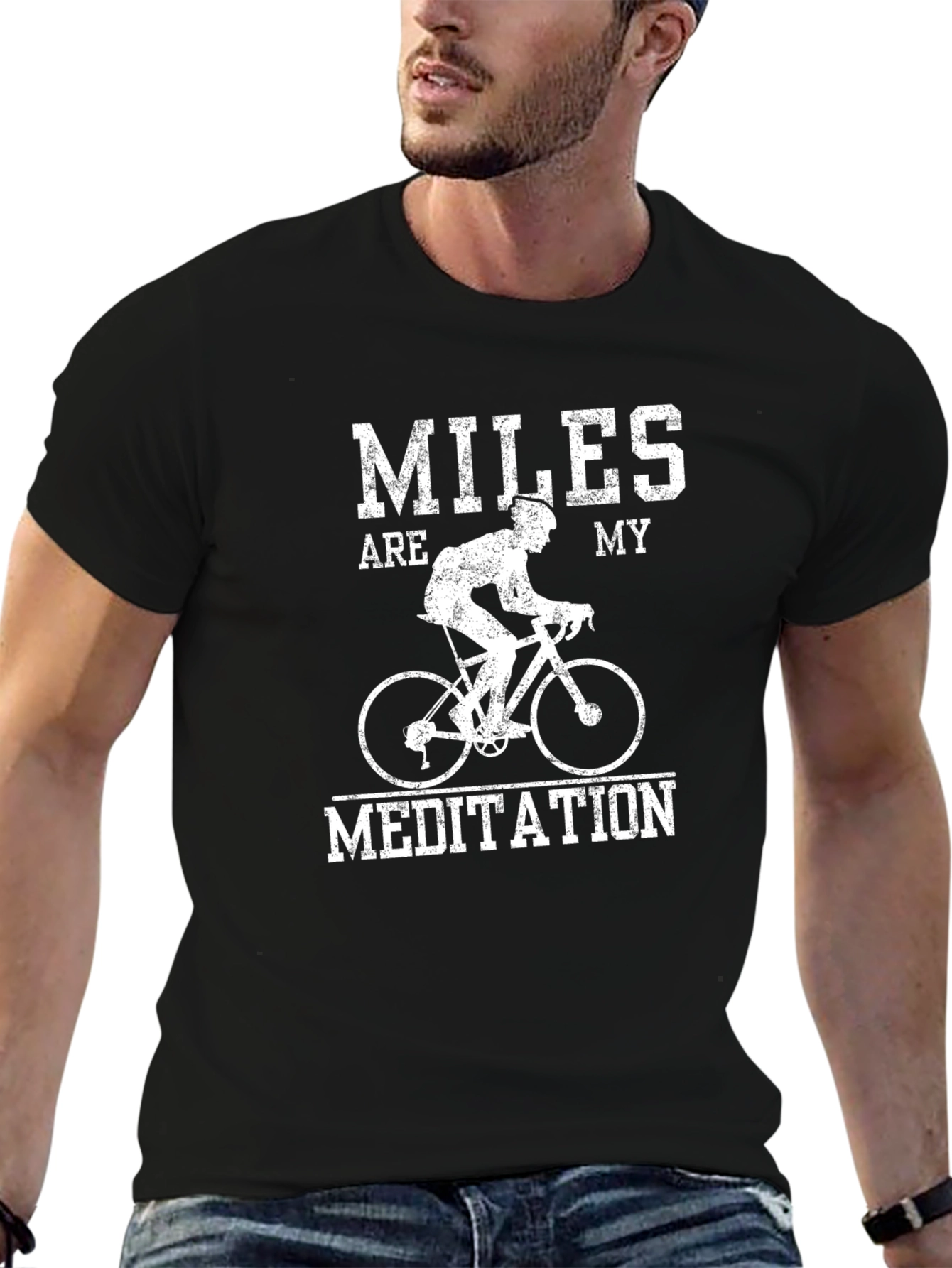 Miles are my Meditation Black T-Shirt