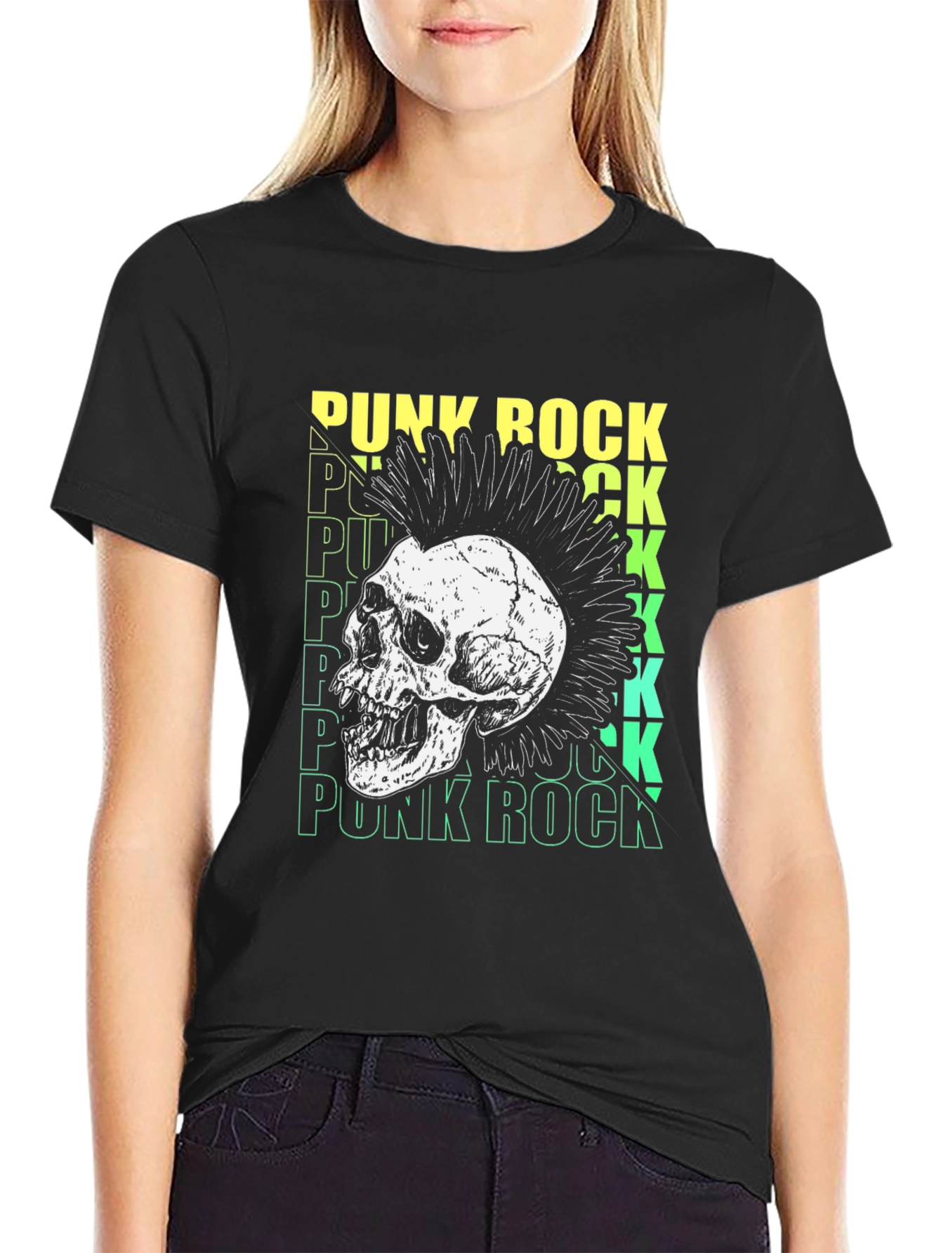 Punk Rock Skull Graphic Tee