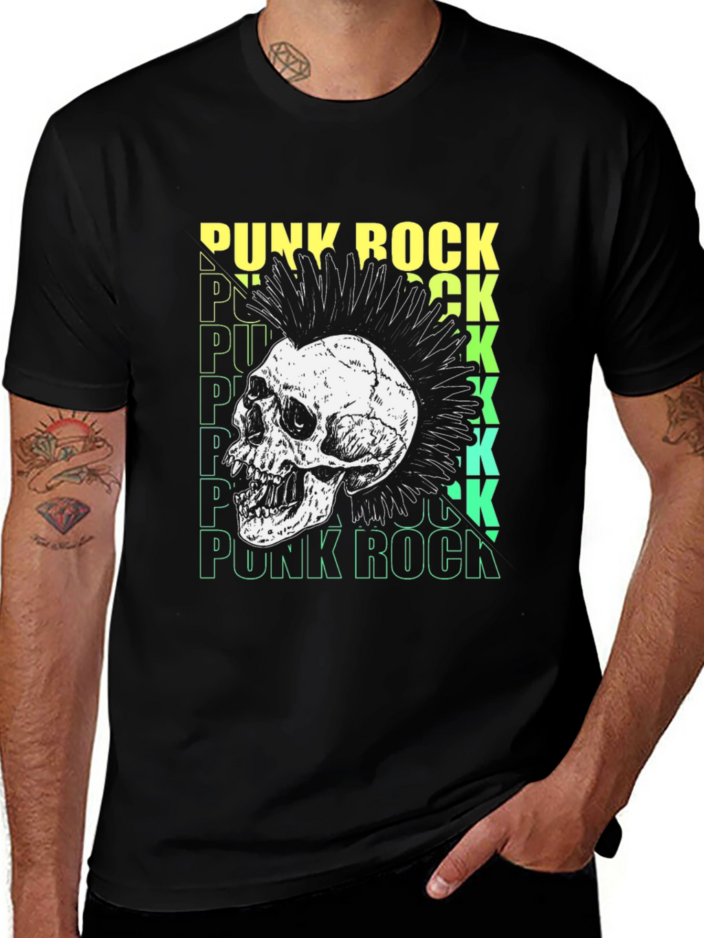 Punk Rock Skull Graphic Tee