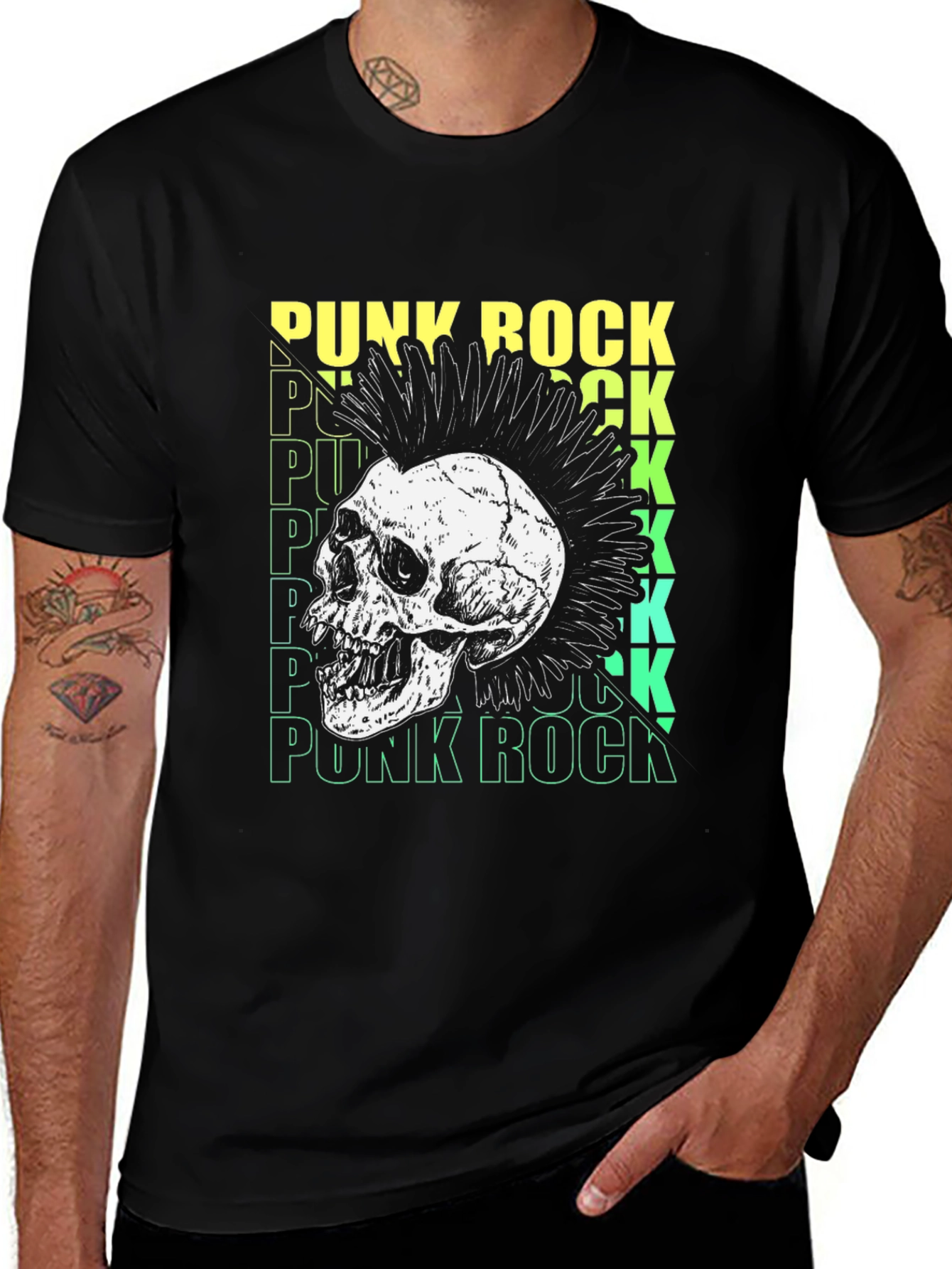 Punk Rock Skull Graphic Tee