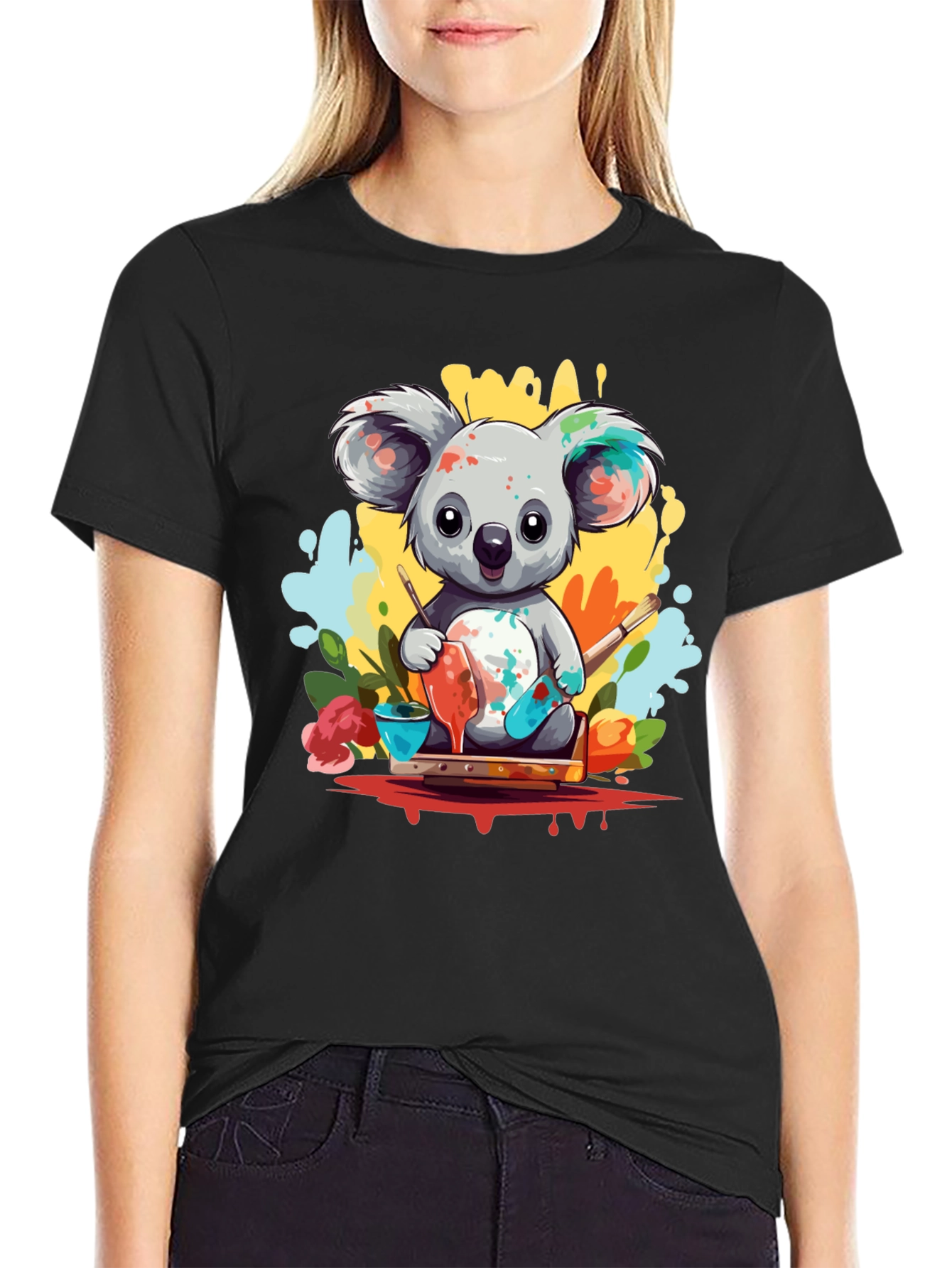 Koala Artist Graphic Tee - Cute & Colorful