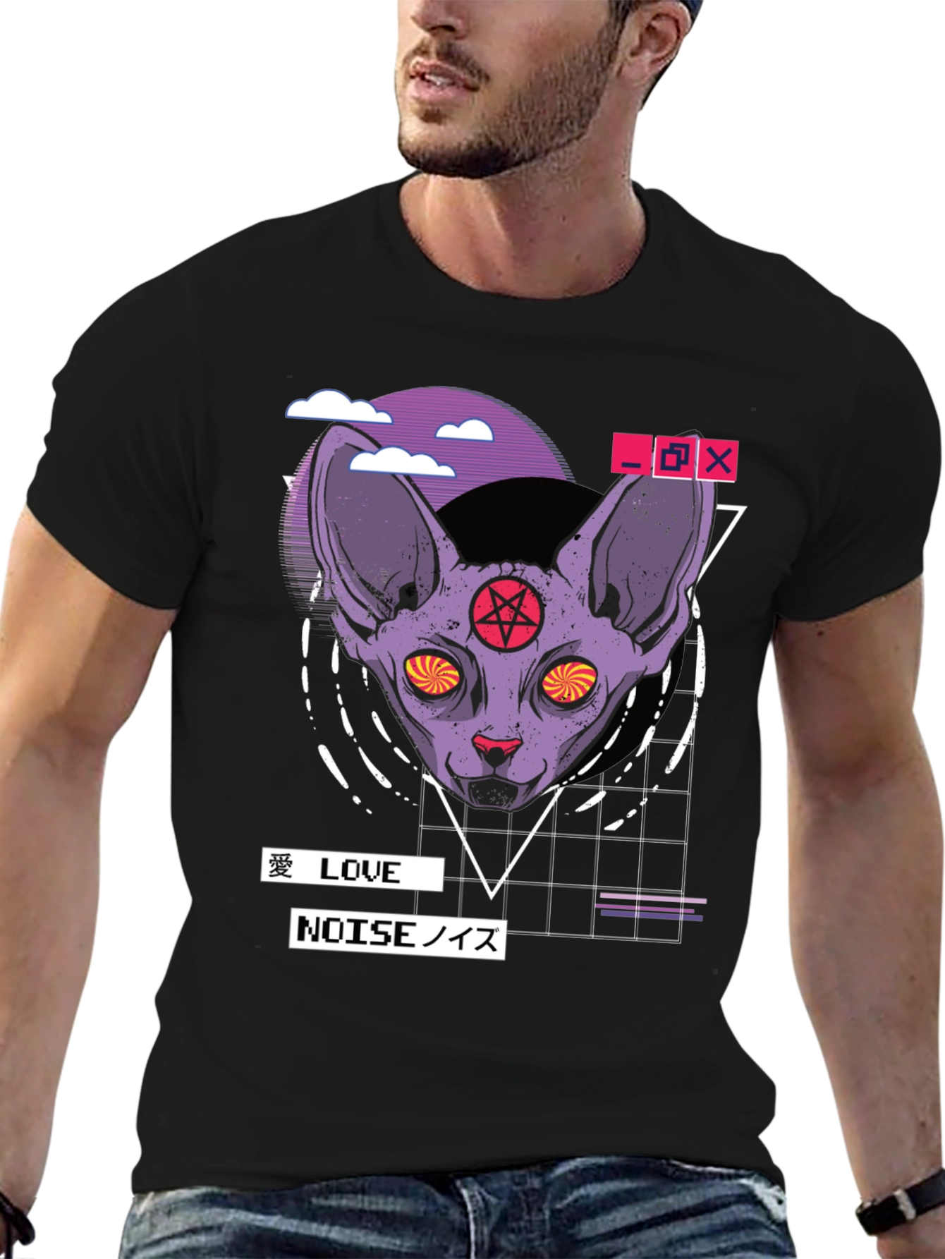Occult Cat Graphic Tee - Edgy Aesthetic T-Shirt